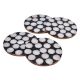Round Resin and Wood Coasters Set of 4 In Honeycomb Pattern